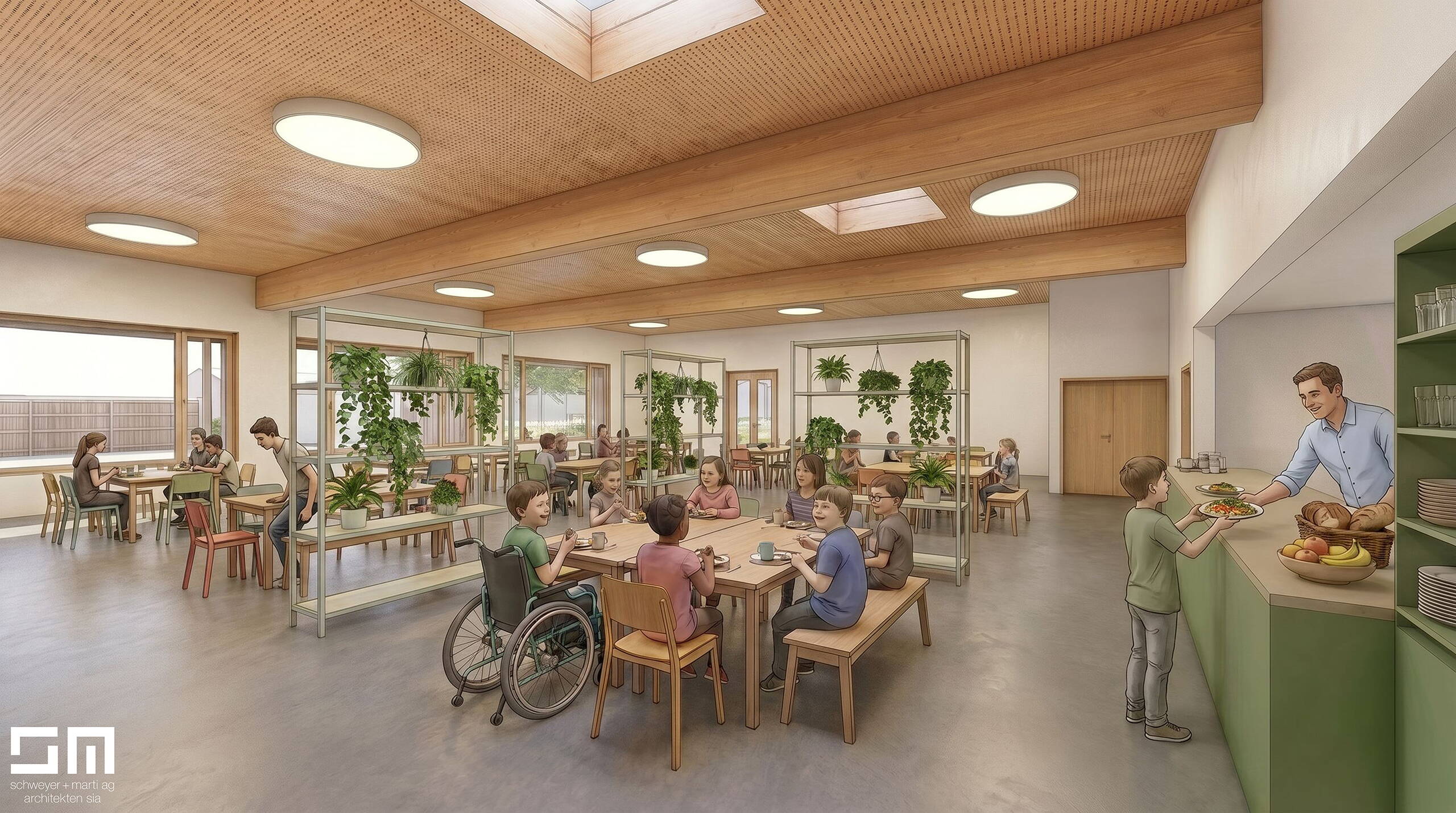 Neubauprojekt zemi – Zentrum Mittengraben Interlaken Kantine Tagesschule