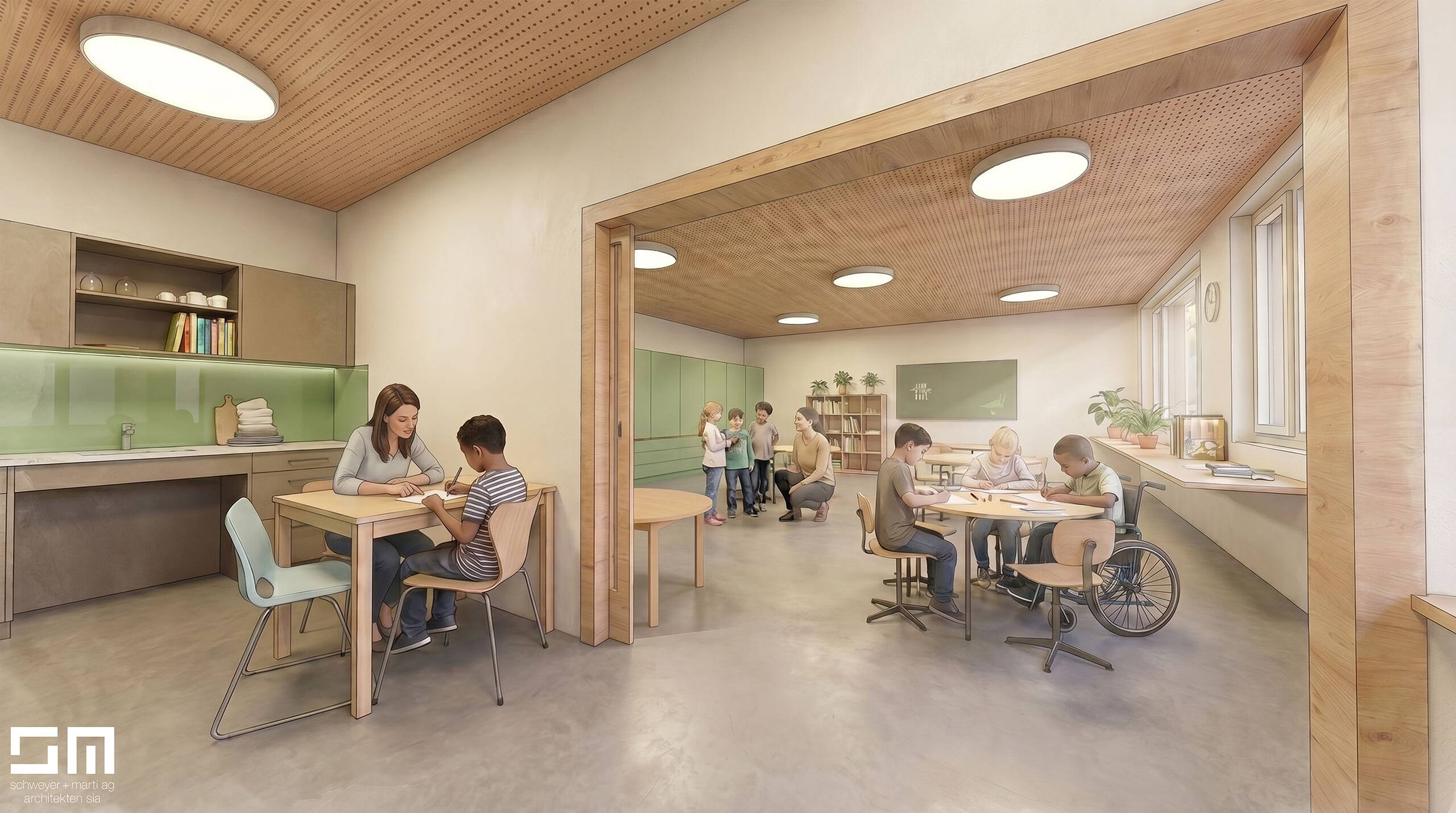 Neubauprojekt zemi – Zentrum Mittengraben Interlaken Klassenzimmer
